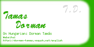 tamas dorman business card